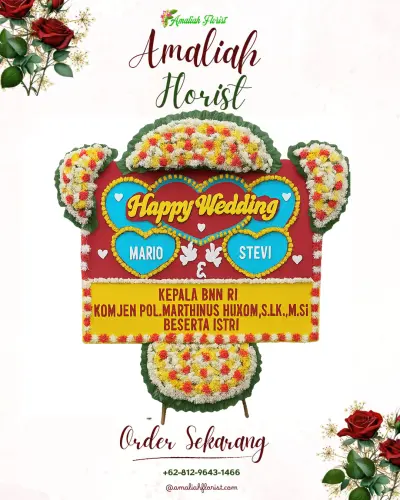 Karangan Papan Bunga Pernikahan di Cigedug